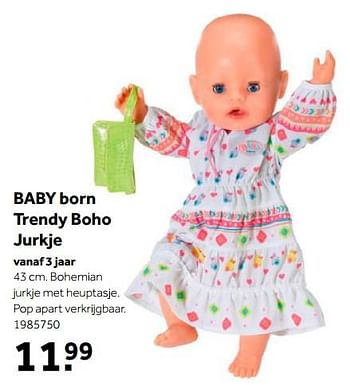 Aanbiedingen Baby born trendy boho jurkje - Baby Born - Geldig van 02/10/2021 tot 05/12/2021 bij Intertoys