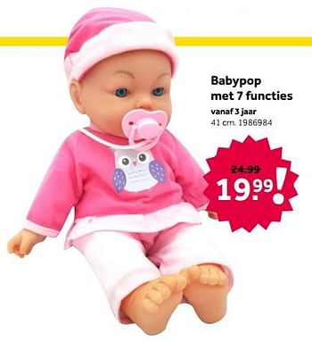 Aanbiedingen Babypop met 7 functies - Huismerk - Intertoys - Geldig van 02/10/2021 tot 05/12/2021 bij Intertoys