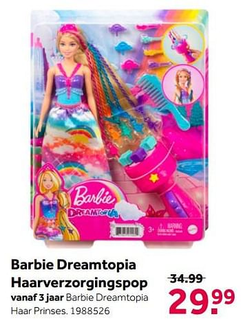Aanbiedingen Barbie dreamtopia haarverzorgingspop - Mattel - Geldig van 02/10/2021 tot 05/12/2021 bij Intertoys