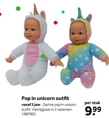Aanbiedingen Pop in unicorn outfit - Huismerk - Intertoys - Geldig van 02/10/2021 tot 05/12/2021 bij Intertoys