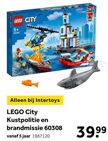 Aanbiedingen Lego city kustpolitie en brandmissie 60308 - Lego - Geldig van 02/10/2021 tot 05/12/2021 bij Intertoys