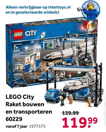 Aanbiedingen Lego city raket bouwen en transporteren 60229 - Lego - Geldig van 02/10/2021 tot 05/12/2021 bij Intertoys