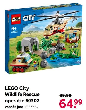 Aanbiedingen Lego city wildlife rescue operatie 60302 - Lego - Geldig van 02/10/2021 tot 05/12/2021 bij Intertoys