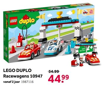 Aanbiedingen Lego duplo racewagens 10947 - Lego - Geldig van 02/10/2021 tot 05/12/2021 bij Intertoys
