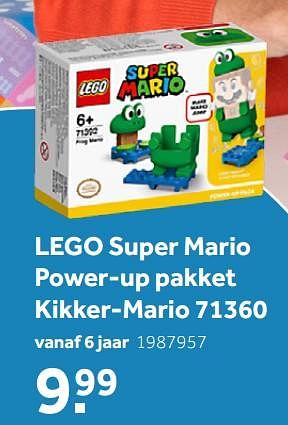 Aanbiedingen Lego super mario power-up pakket kikker-mario 71360 - Lego - Geldig van 02/10/2021 tot 05/12/2021 bij Intertoys