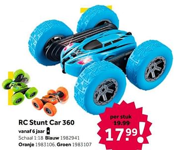 Aanbiedingen Rc stunt car 360 blauw - Huismerk - Intertoys - Geldig van 02/10/2021 tot 05/12/2021 bij Intertoys