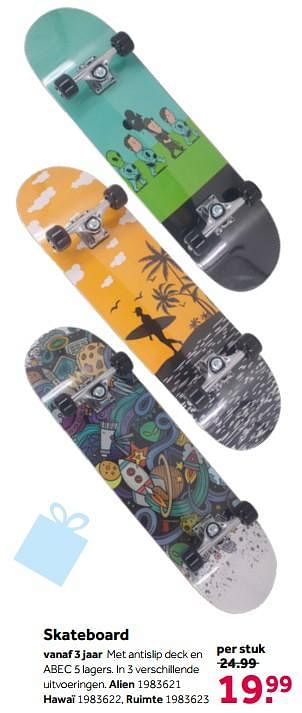 Aanbiedingen Skateboard alien - Huismerk - Intertoys - Geldig van 02/10/2021 tot 05/12/2021 bij Intertoys