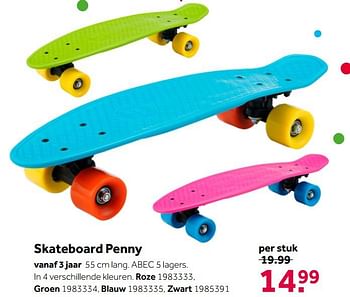 Aanbiedingen Skateboard penny roze - Huismerk - Intertoys - Geldig van 02/10/2021 tot 05/12/2021 bij Intertoys