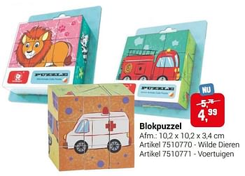 Aanbiedingen Blokpuzzel wilde dieren - Geldig van 22/09/2021 tot 05/12/2021 bij Lobbes