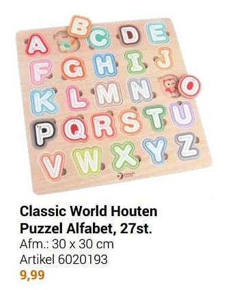 Aanbiedingen Classic world houten puzzel alfabet - Classic World - Geldig van 22/09/2021 tot 05/12/2021 bij Lobbes