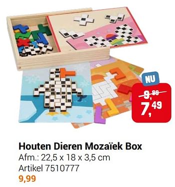 Aanbiedingen Houten dieren mozaïek box - Geldig van 22/09/2021 tot 05/12/2021 bij Lobbes