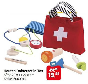 Aanbiedingen Houten dokterset in tas - Geldig van 22/09/2021 tot 05/12/2021 bij Lobbes