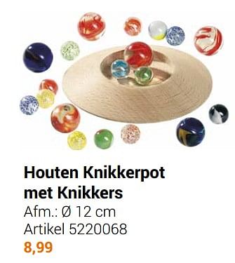 Aanbiedingen Houten knikkerpot met knikkers - Goki - Geldig van 22/09/2021 tot 05/12/2021 bij Lobbes