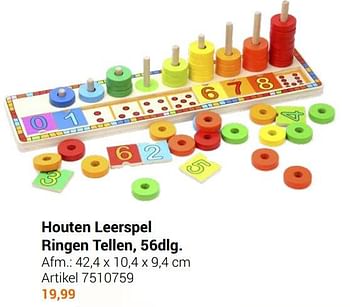 Aanbiedingen Houten leerspel ringen tellen - Geldig van 22/09/2021 tot 05/12/2021 bij Lobbes