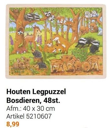 Aanbiedingen Houten legpuzzel bosdieren - Goki - Geldig van 22/09/2021 tot 05/12/2021 bij Lobbes