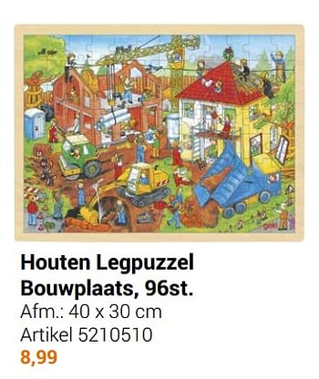 Aanbiedingen Houten legpuzzel bouwplaats - Goki - Geldig van 22/09/2021 tot 05/12/2021 bij Lobbes