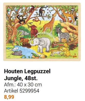 Aanbiedingen Houten legpuzzel jungle - Goki - Geldig van 22/09/2021 tot 05/12/2021 bij Lobbes