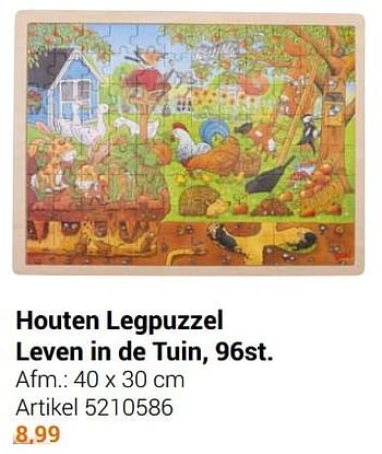 Aanbiedingen Houten legpuzzel leven in de tuin - Goki - Geldig van 22/09/2021 tot 05/12/2021 bij Lobbes