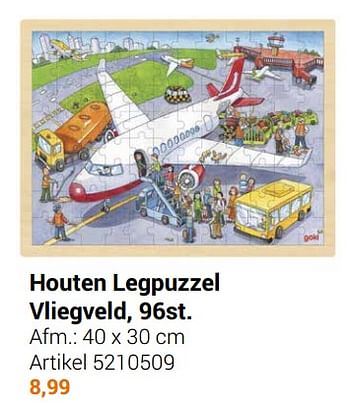 Aanbiedingen Houten legpuzzel vliegveld - Goki - Geldig van 22/09/2021 tot 05/12/2021 bij Lobbes