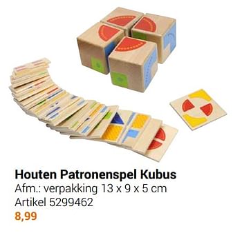 Aanbiedingen Houten patronenspel kubus - Goki - Geldig van 22/09/2021 tot 05/12/2021 bij Lobbes