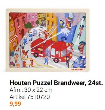 Aanbiedingen Houten puzzel brandweer - Geldig van 22/09/2021 tot 05/12/2021 bij Lobbes
