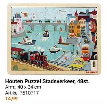 Aanbiedingen Houten puzzel stadsverkeer - Geldig van 22/09/2021 tot 05/12/2021 bij Lobbes