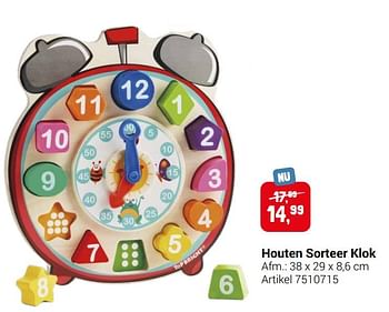 Aanbiedingen Houten sorteer klok - Geldig van 22/09/2021 tot 05/12/2021 bij Lobbes