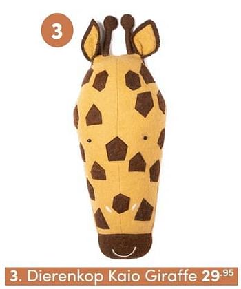 Aanbiedingen Dierenkop kaio giraffe - KidsDepot  - Geldig van 28/11/2021 tot 04/12/2021 bij Baby & Tiener Megastore
