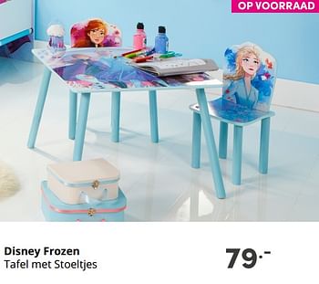 Aanbiedingen Disney frozen tafel met stoeltjes - Disney  Frozen - Geldig van 28/11/2021 tot 04/12/2021 bij Baby & Tiener Megastore