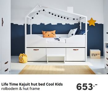 Aanbiedingen Life time kajuit hut bed cool kids rolbodem + hut frame - Lifetime Kidsrooms - Geldig van 28/11/2021 tot 04/12/2021 bij Baby & Tiener Megastore