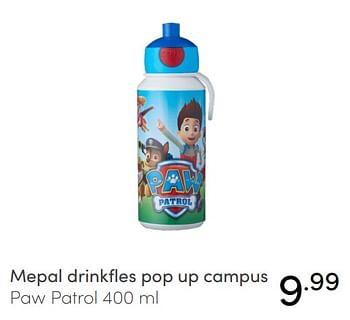 Aanbiedingen Mepal drinkfles pop up campus paw patrol - Mepal - Geldig van 28/11/2021 tot 04/12/2021 bij Baby & Tiener Megastore