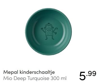Aanbiedingen Mepal kinderschaaltje mio deep turquoise - Mepal - Geldig van 28/11/2021 tot 04/12/2021 bij Baby & Tiener Megastore