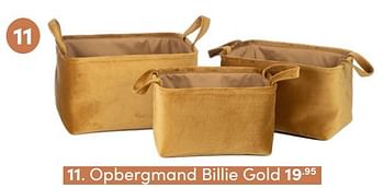 Aanbiedingen Opbergmand billie gold - KidsDepot  - Geldig van 28/11/2021 tot 04/12/2021 bij Baby & Tiener Megastore