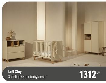 Aanbiedingen Loft clay 3-delige quax babykamer - Quax - Geldig van 28/11/2021 tot 04/12/2021 bij Baby & Tiener Megastore