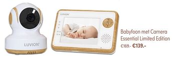 Aanbiedingen Luvion babyfoon met camera essential limited edition - Luvion - Geldig van 28/11/2021 tot 04/12/2021 bij Baby & Tiener Megastore