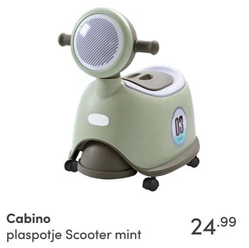 Aanbiedingen Cabino plaspotje scooter mint - Cabino - Geldig van 28/11/2021 tot 04/12/2021 bij Baby & Tiener Megastore