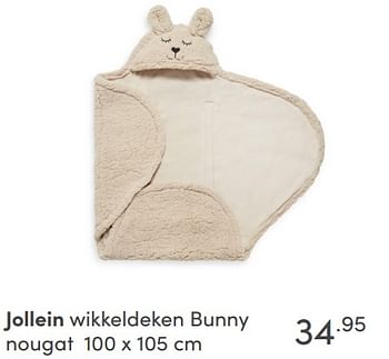 Aanbiedingen Jollein wikkeldeken bunny nougat - Jollein - Geldig van 28/11/2021 tot 04/12/2021 bij Baby & Tiener Megastore