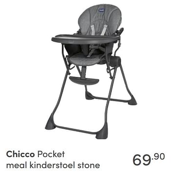 Aanbiedingen Chicco pocket meal kinderstoel stone - Chicco - Geldig van 28/11/2021 tot 04/12/2021 bij Baby & Tiener Megastore