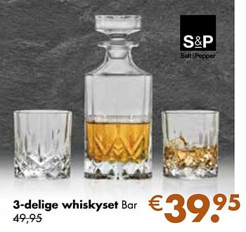 Aanbiedingen 3-delige whiskyset bar - Salt &amp; Pepper - Geldig van 24/11/2021 tot 19/12/2021 bij Multi Bazar