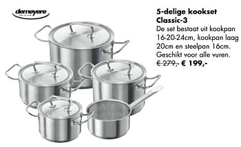 Aanbiedingen 5-delige kookset classic-3 - Demeyere - Geldig van 24/11/2021 tot 19/12/2021 bij Multi Bazar