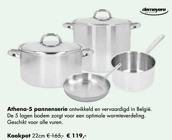 Aanbiedingen Athena-5 pannenserie kookpot 22 cm - Demeyere - Geldig van 24/11/2021 tot 19/12/2021 bij Multi Bazar