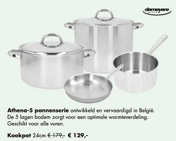 Aanbiedingen Athena-5 pannenserie kookpot 24 cm - Demeyere - Geldig van 24/11/2021 tot 19/12/2021 bij Multi Bazar