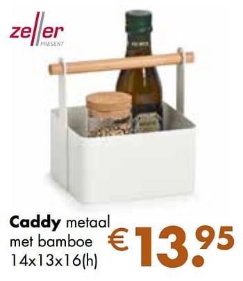 Aanbiedingen Caddy metaal met bamboe - Zeller Present - Geldig van 24/11/2021 tot 19/12/2021 bij Multi Bazar