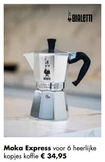 Aanbiedingen Moka express voor 6 heerlijke kopjes koffie - Bialetti - Geldig van 24/11/2021 tot 19/12/2021 bij Multi Bazar