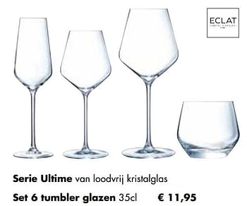 Aanbiedingen Serie ultime van loodvrij kristalglas set 6 tumbler glazen - Eclat - Geldig van 24/11/2021 tot 19/12/2021 bij Multi Bazar