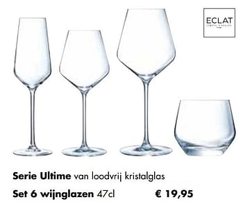 Aanbiedingen Serie ultime van loodvrij kristalglas set 6 wijnglazen - Eclat - Geldig van 24/11/2021 tot 19/12/2021 bij Multi Bazar