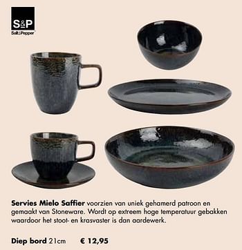 Aanbiedingen Servies mielo saffier diep bord 21cm - Salt &amp; Pepper - Geldig van 24/11/2021 tot 19/12/2021 bij Multi Bazar