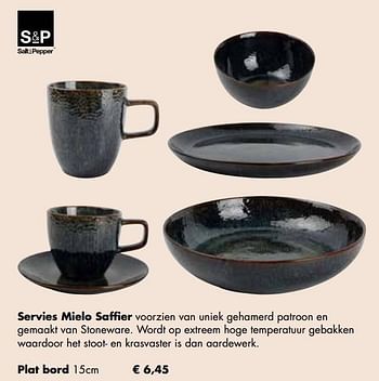 Aanbiedingen Servies mielo saffier plat bord 15cm - Salt &amp; Pepper - Geldig van 24/11/2021 tot 19/12/2021 bij Multi Bazar