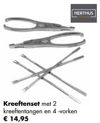 Aanbiedingen Kreeftenset met 2 kreeftentangen en 4 -vorken - Nerthus - Geldig van 24/11/2021 tot 19/12/2021 bij Multi Bazar