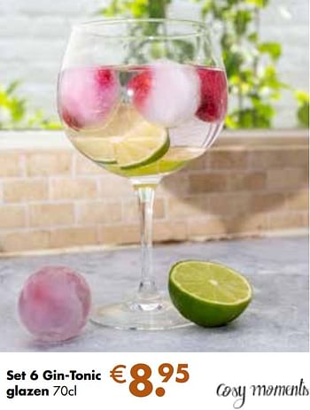 Aanbiedingen Set 6 gin-tonic glazen - Cosy Moments - Geldig van 24/11/2021 tot 19/12/2021 bij Multi Bazar